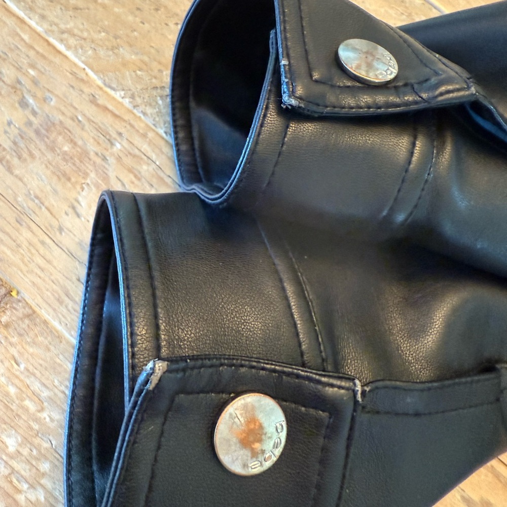 bebe Black Faux Leather Moto Jacket L - Picture 12 of 12